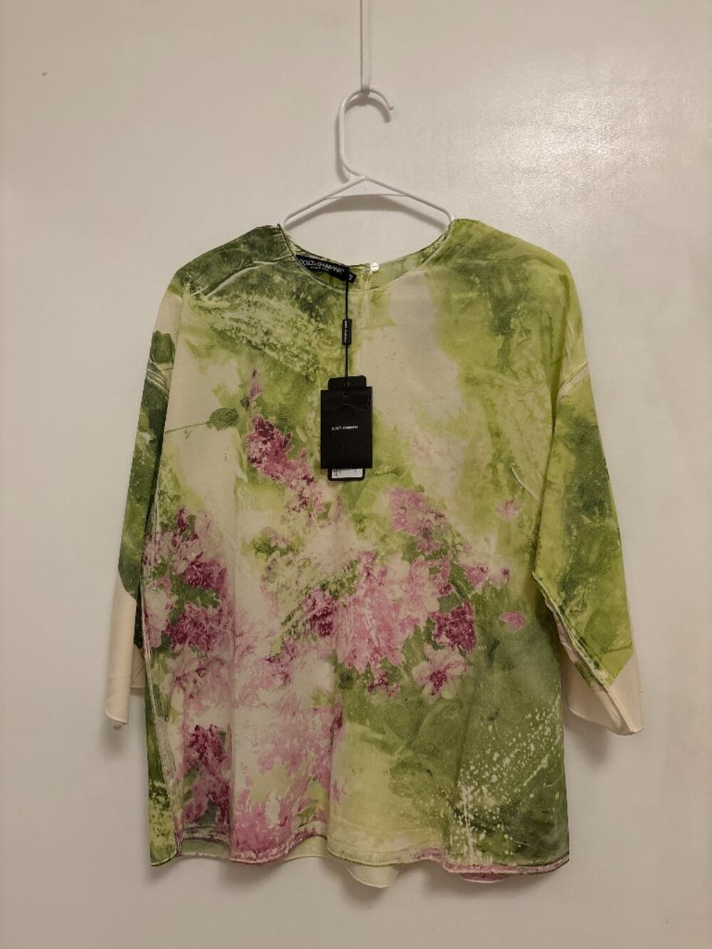 NWT Dolce & Gabbana 2013 100% Silk Impressionist Floral Top IT 44 / US 8